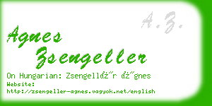 agnes zsengeller business card